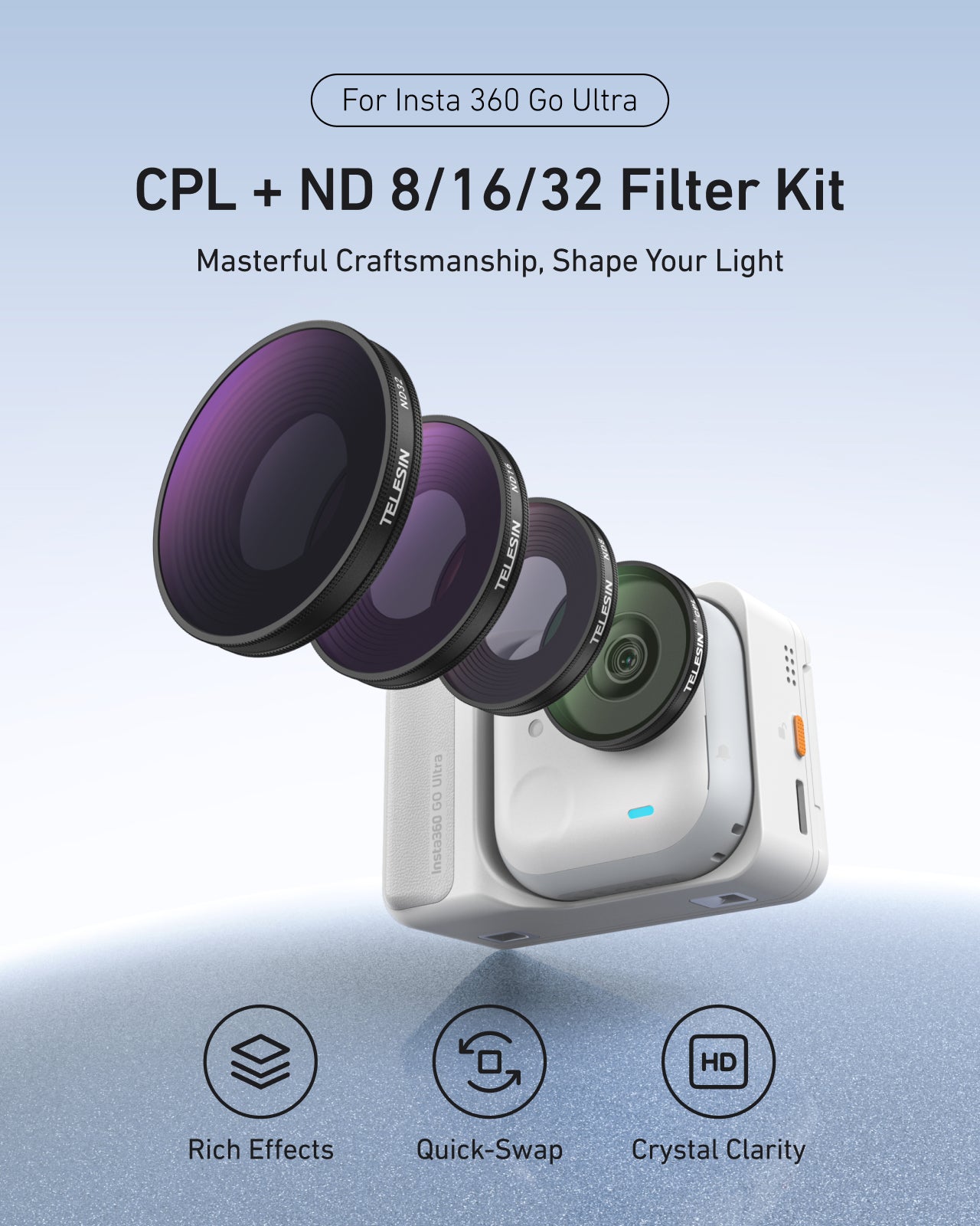 CPL + ND8/16/32 Filter Kit for Insta360 Go Ultra