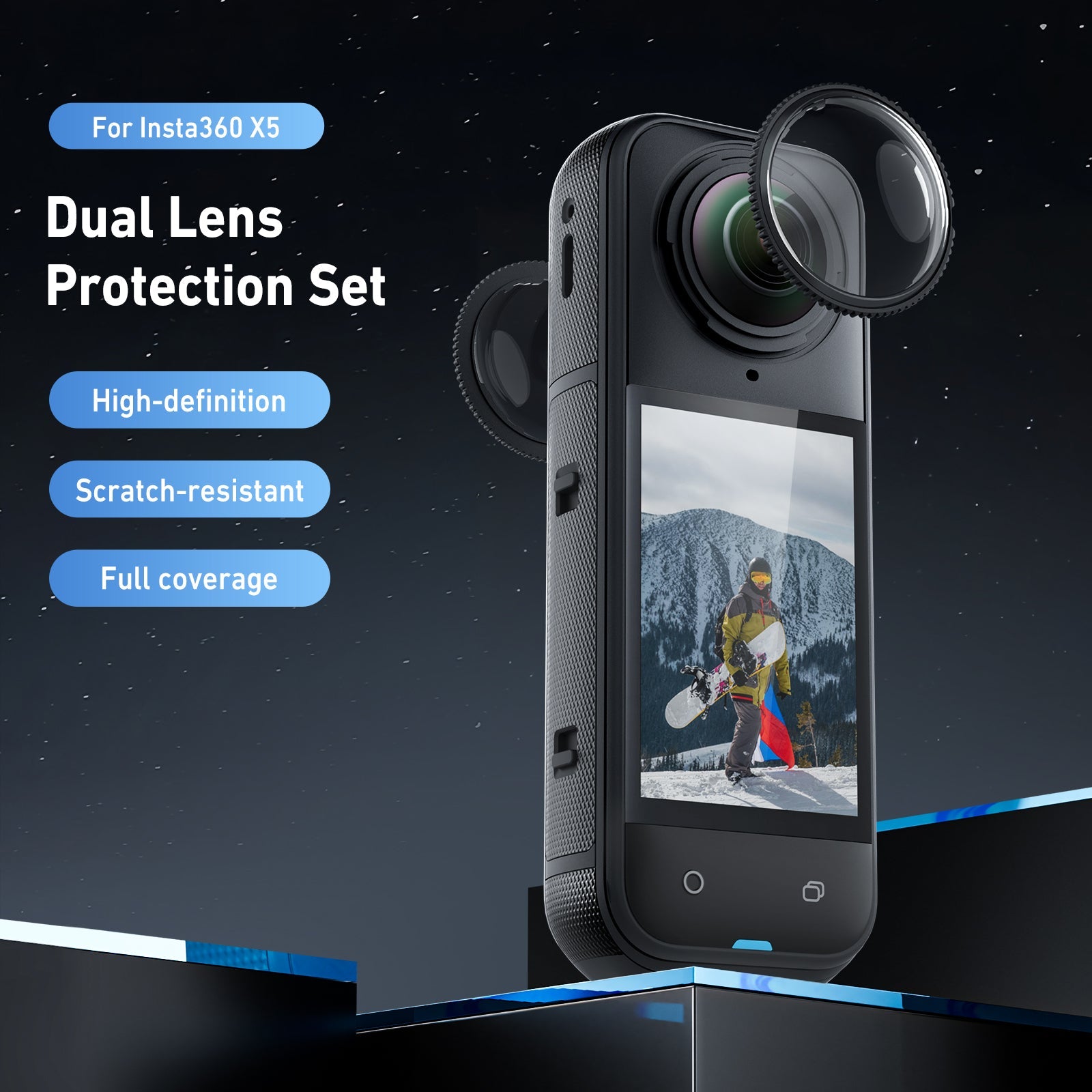 Telesin Dual Lens Protection Set For Insta360 X5