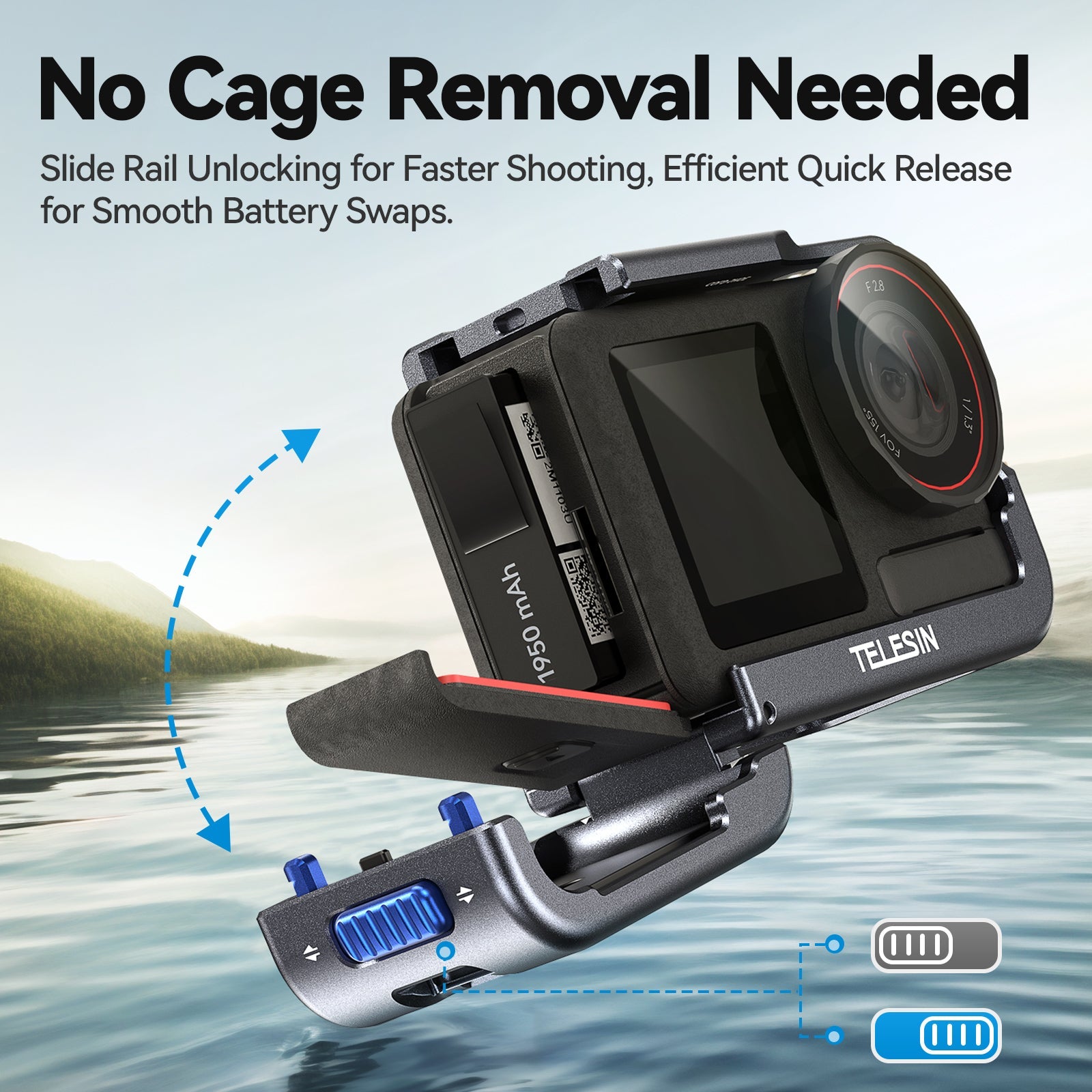 Ultra-light Metal Cage for DJl Action 5 Pro/4/3