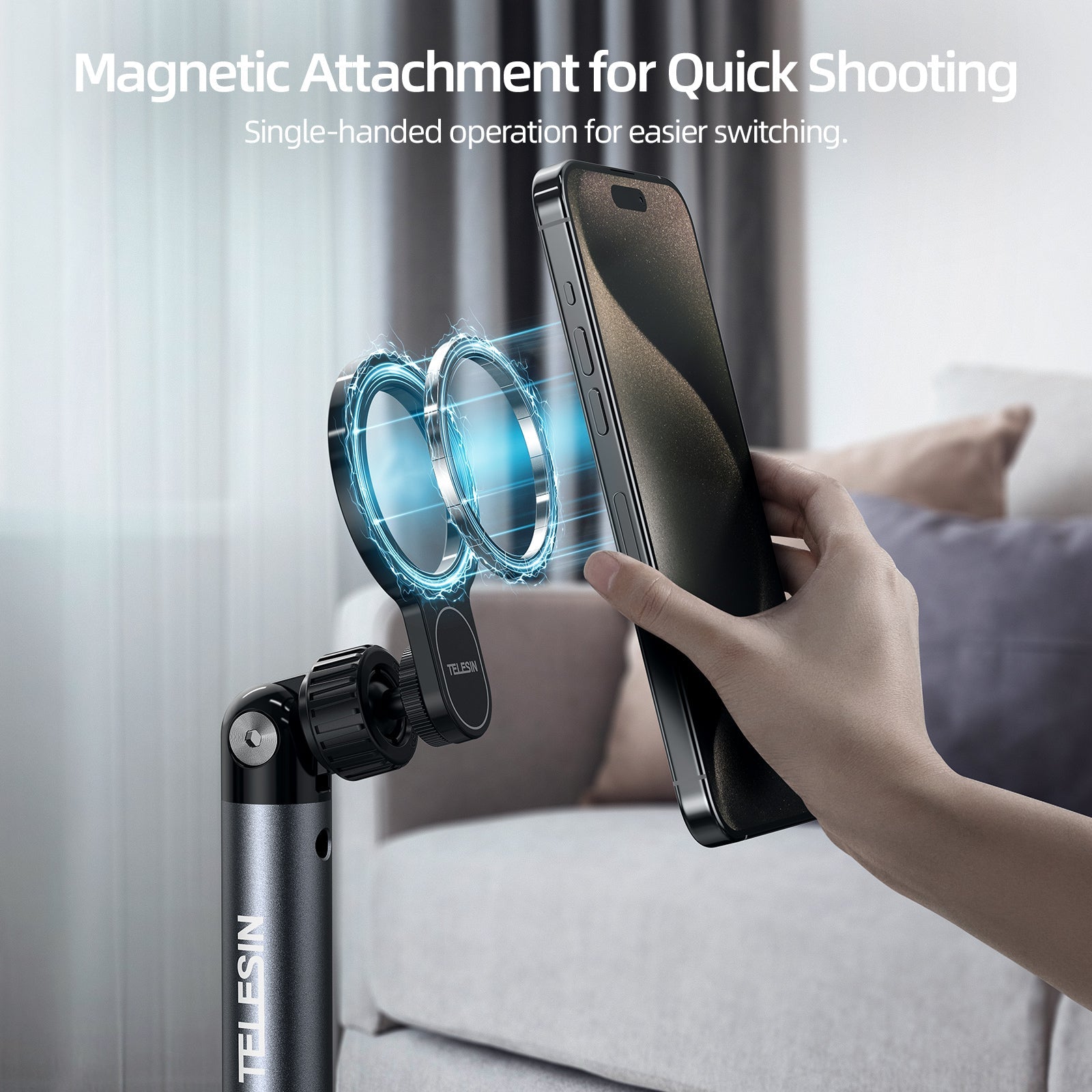 TELESIN mobile video/live shooting magnetic floor stand