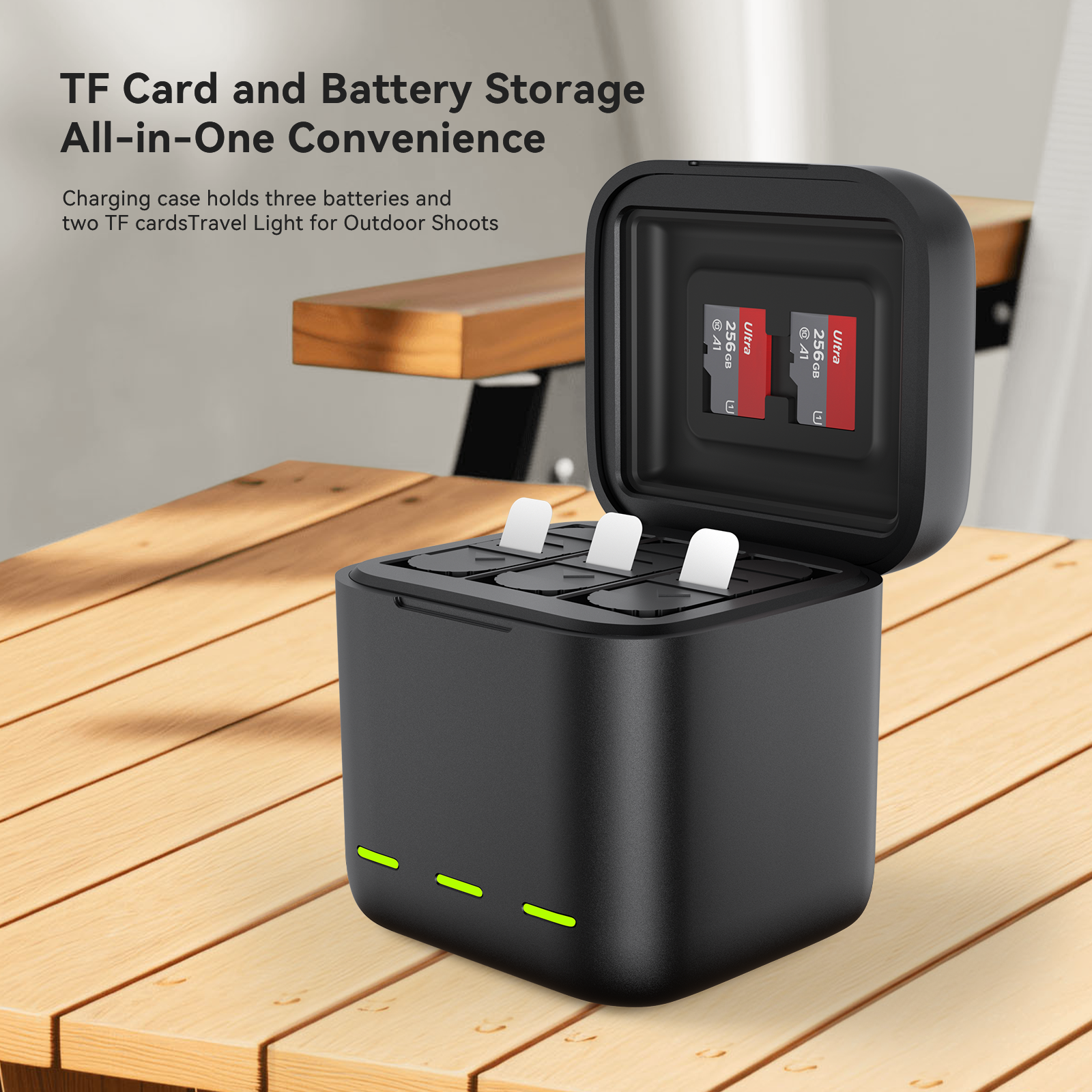 Retractable charging box for Gopro 13