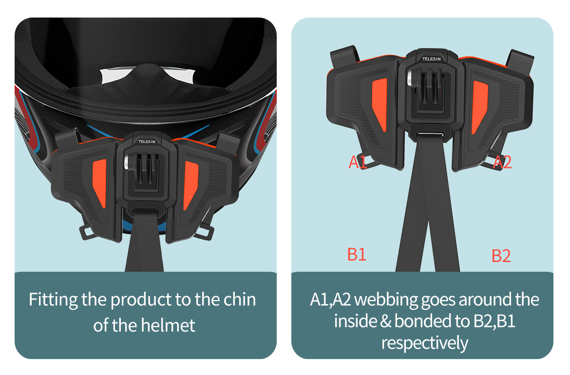 TELESIN Motorcycle Helmet Chin Strap Mount for GoPro
