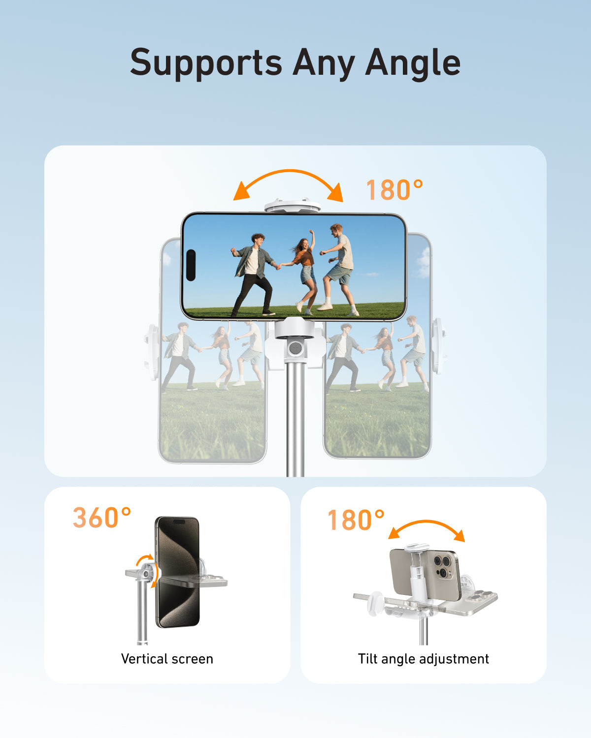 1.8m portable selfie stick tripod