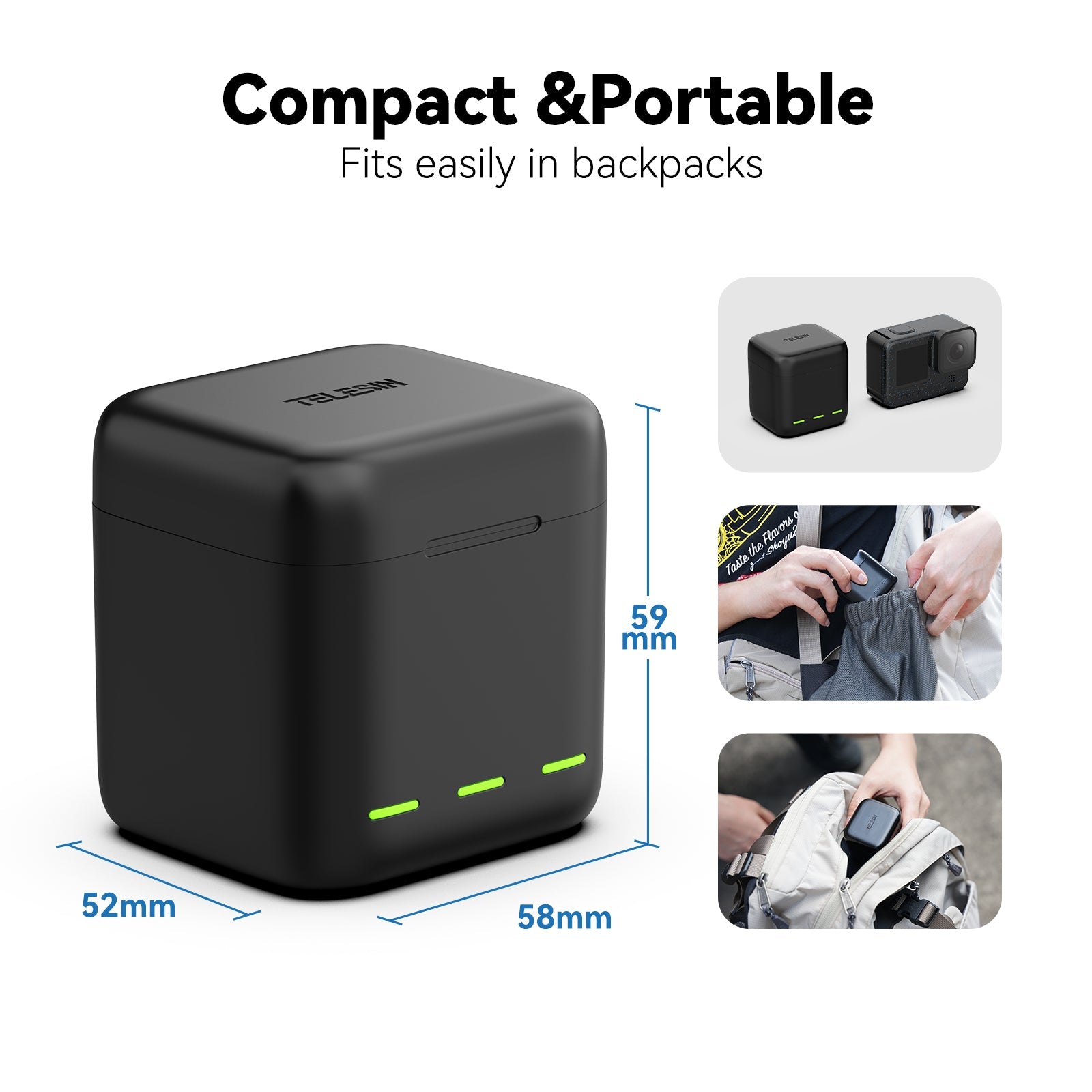 Charging Case with 2 Batteries for Hero 9-12