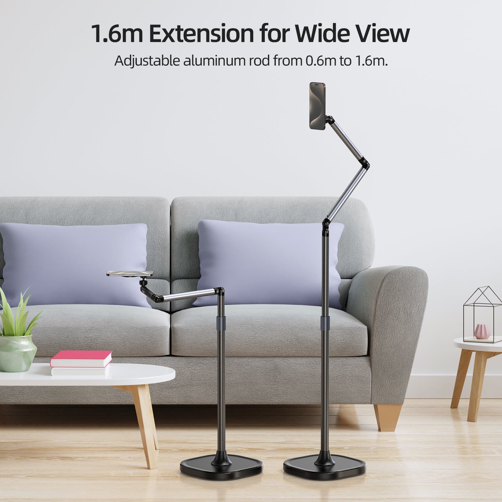 TELESIN mobile video/live shooting magnetic floor stand