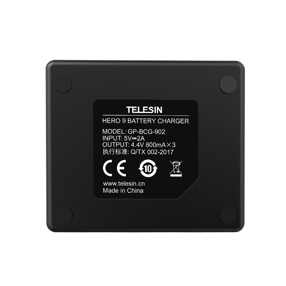 TELESIN 3 Slots Charger for GoPro Hero 9/10/11/12