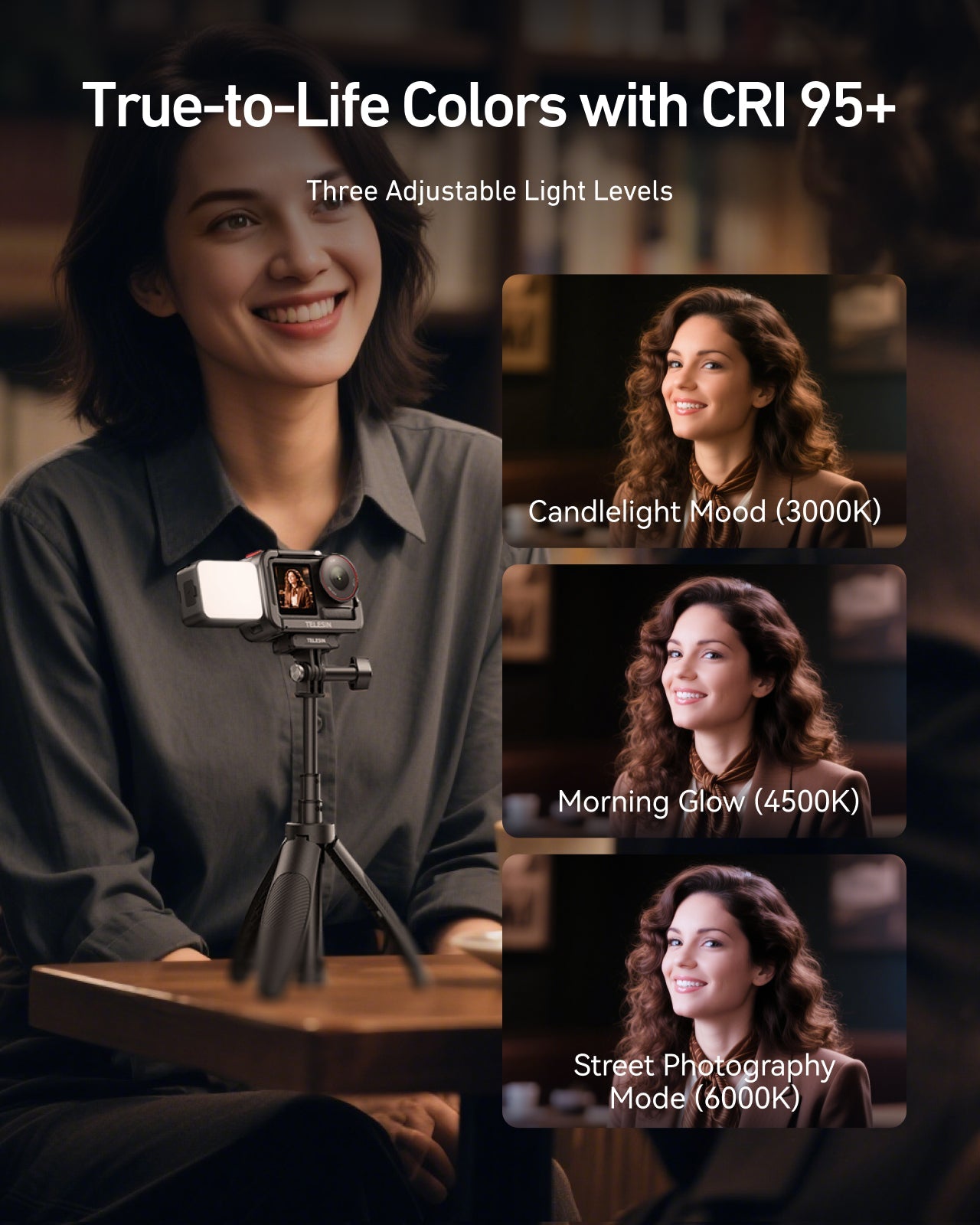 Telesin Quick-Release Fill Light For Action 5 pro/4/3