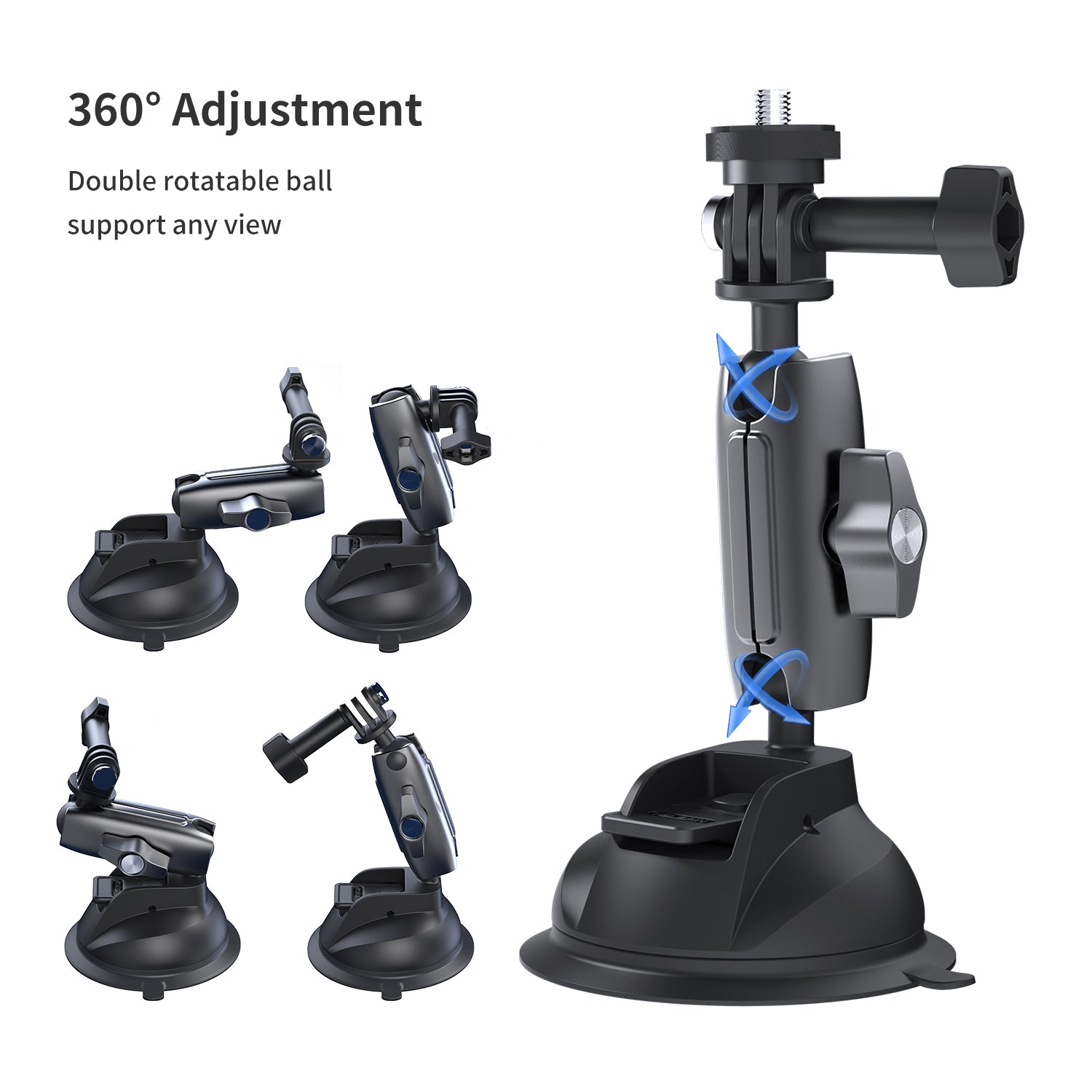 TELESIN Aluminum Alloy Camera Suction Cup Mount