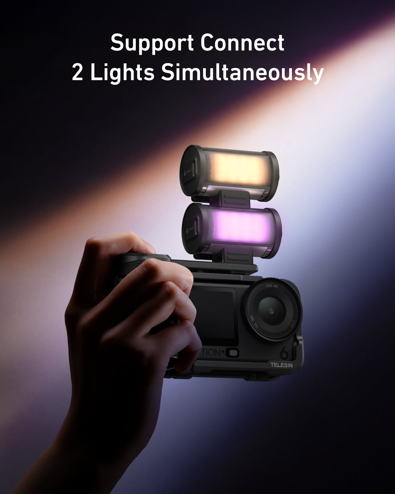 TELESIN StreetGrip Kit + RGB Fill Light for DJI Osmo Action 6