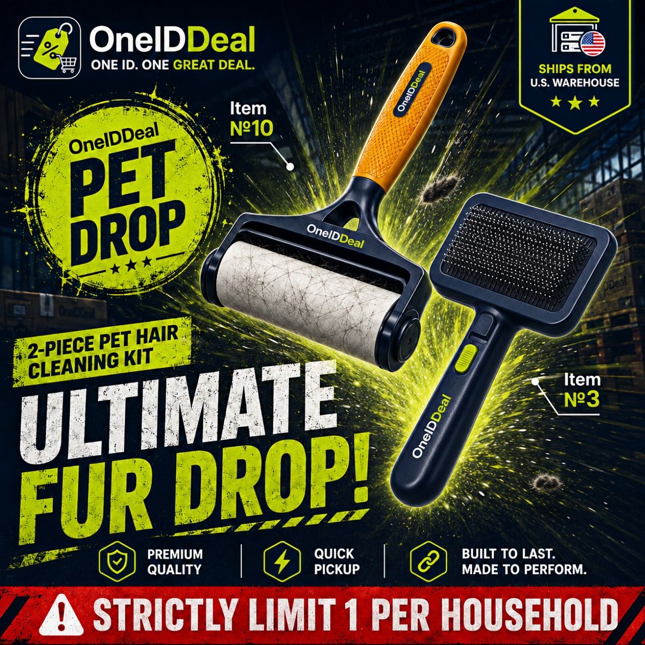 OneIDDeal Pet Fur Killer Kit