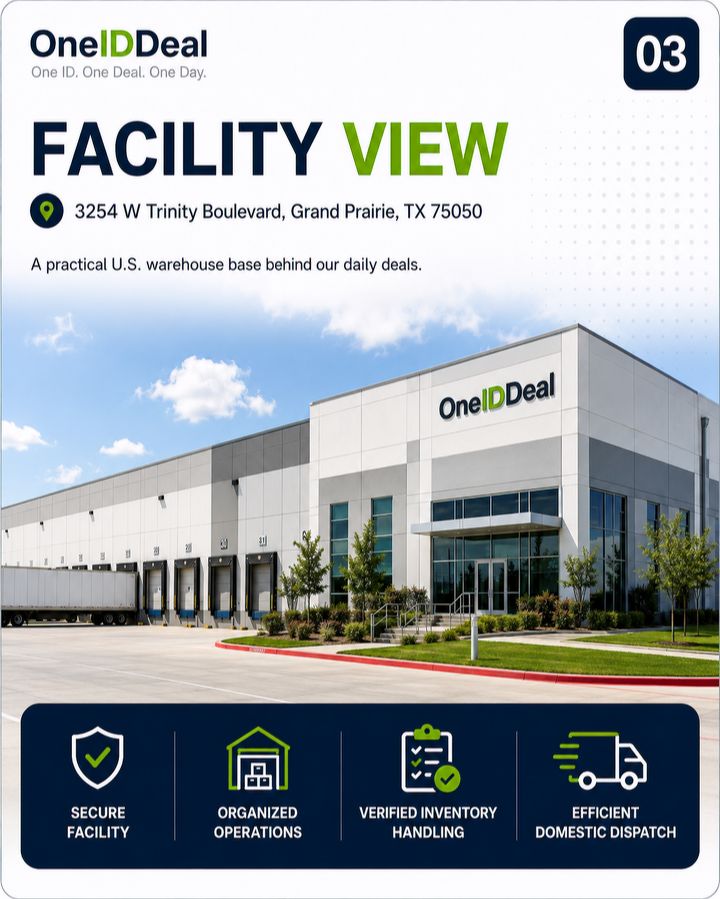 OneIDDeal fulfillment facility view in Grand Prairie, Texas